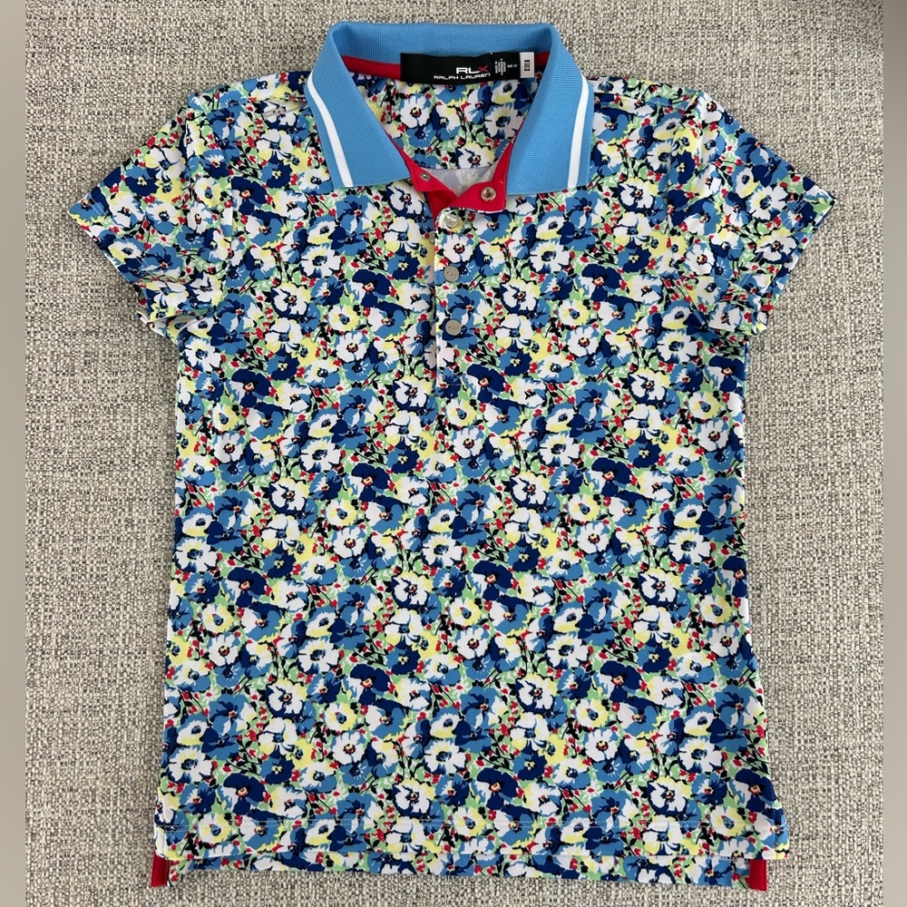 Polo Ralph Lauren RLX Girls Medium (8-10) Floral Short Sleeve Polo